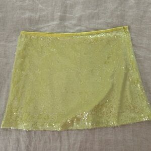 Zara Yellow Sequin Skirt